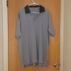Peter Millar Summer Comfort Golf Polo Shirt Black Stripe XL Performance NYB LOGO